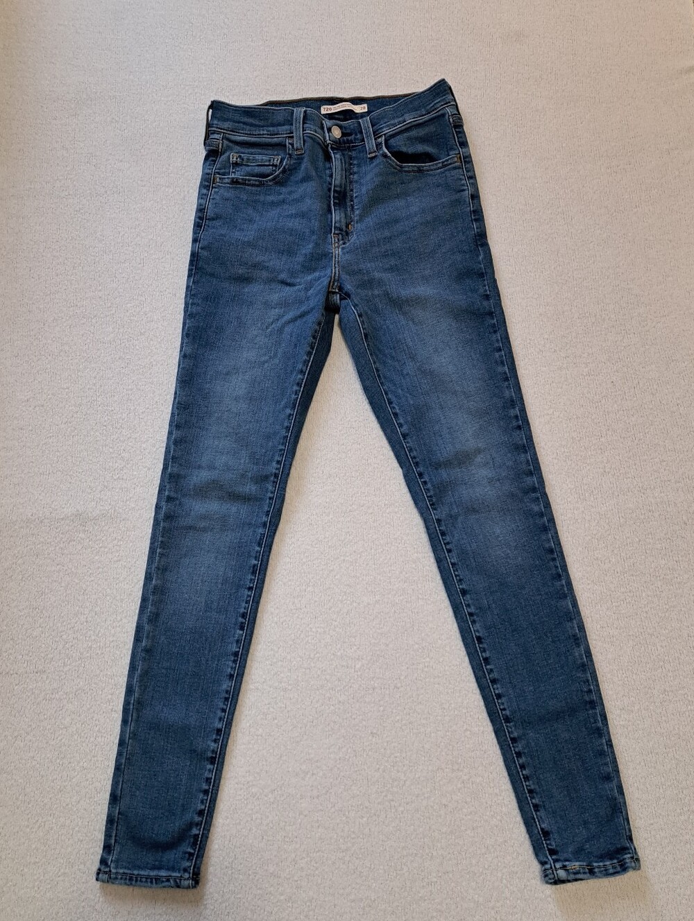 Levi's 720 High Rise Super Skinny Jeans Womens Size 28 Blue Stretch Casual Denim